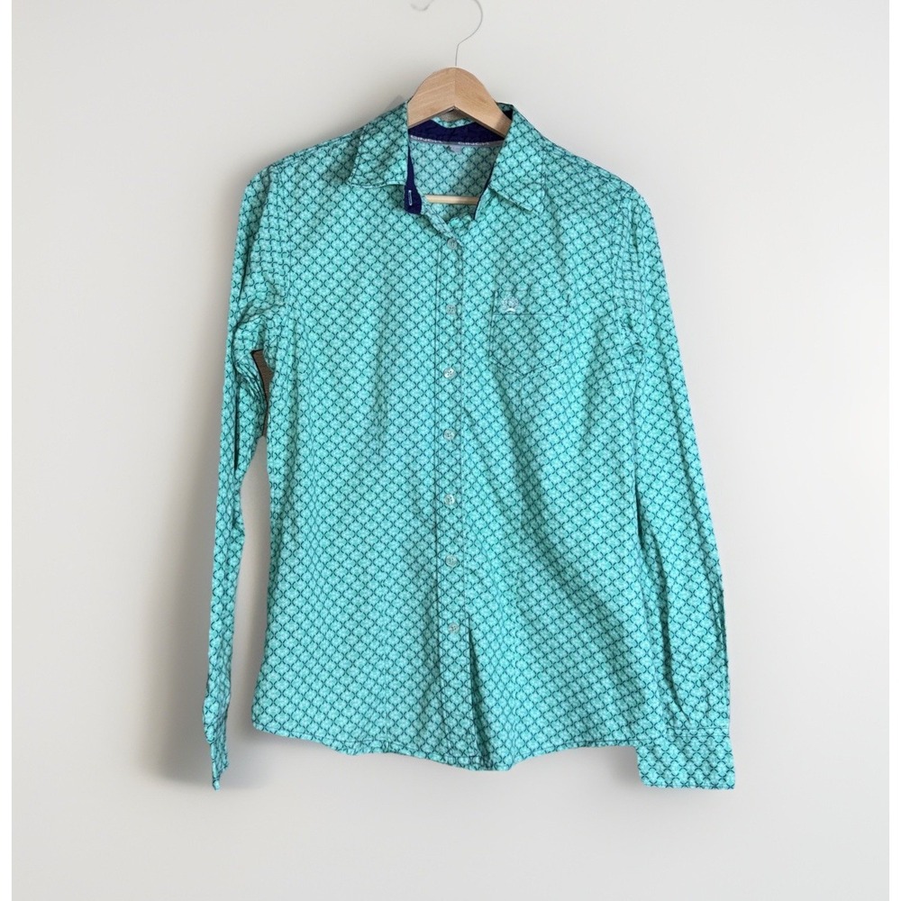 Cinch Western Long Sleeve Shirt Women's Size M Geometric Print Button Up
